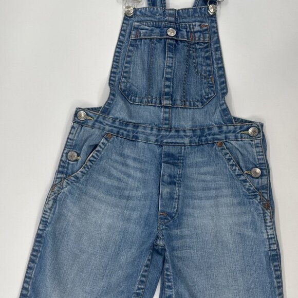 True Religion Jean Shortalls Womens Small Denim Bermuda Blue Romper Katie - Picture 1 of 8